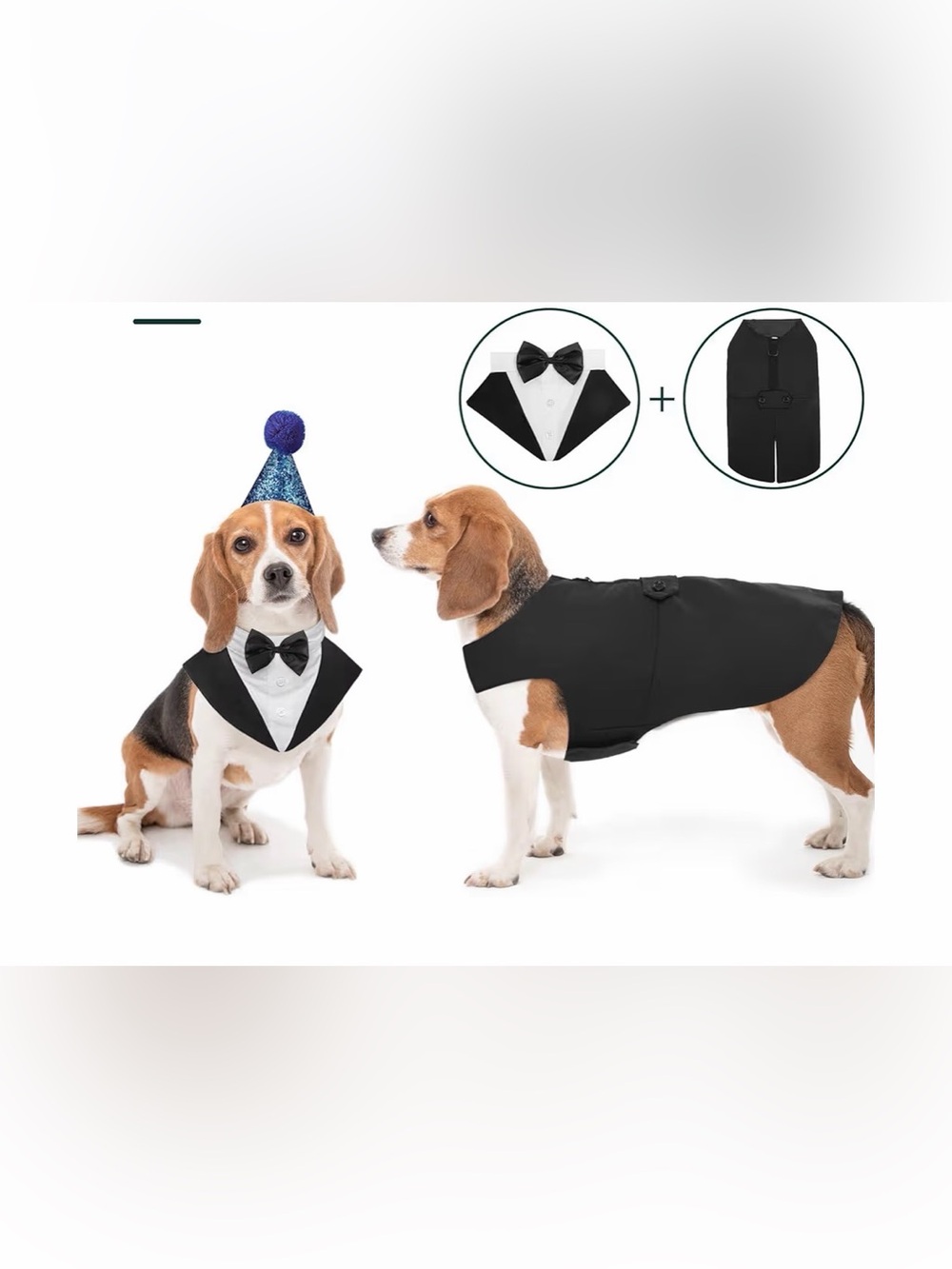 Dog Tuxedo Costume - Black & White Formal Pet Outfit